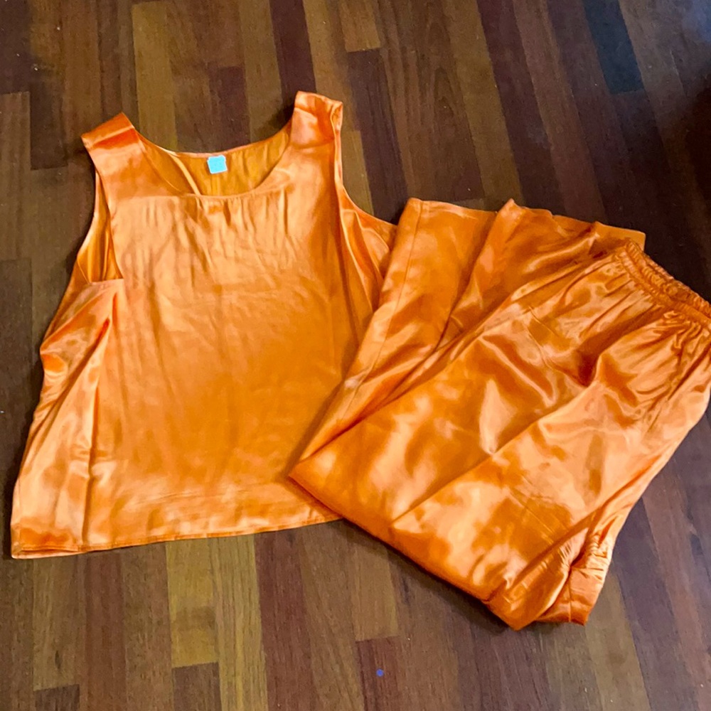 Orange Sateen Pajama set size 3xl